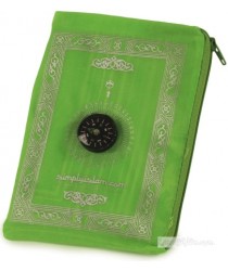 Travel Pocket Prayer Mat with Compass - Lime Green